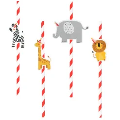 Papieren rietjes Safari 6st