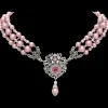 Parelketting Rosa Strass