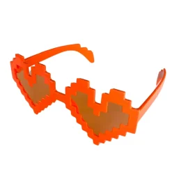 Partybril Pixel Hart Oranje