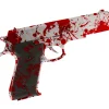 Pistool met bloed 24cm