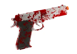 Pistool met bloed 24cm
