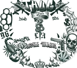 Plakbare Gezichtstattoos Thug Life