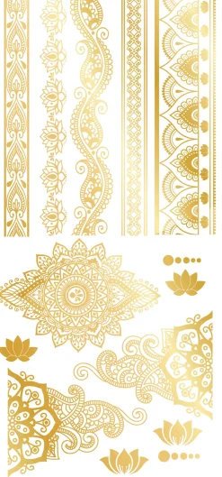 Plaktattoos Henna goud