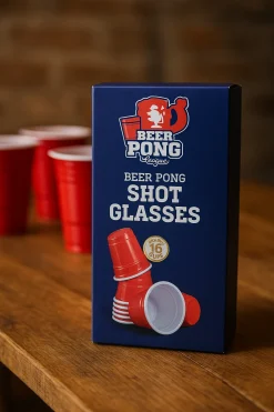 Plastic shotglaasjes Red Cups 16st