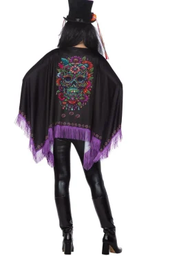 Poncho Day of the Dead Paars