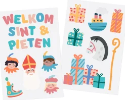 Raamstickers Welkom Sint & Pieten 13st