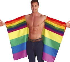 Regenboogvlag cape met sleeves 145x90cm