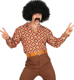 Retro Ruiten 70s blouse heren