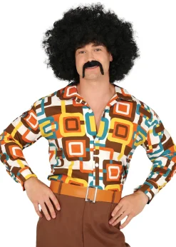 Retro squares 70s blouse heren