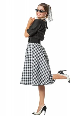 Rock and Roll Jurk voor Dames zwart wit