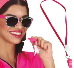 Roze fluitje aan ketting
