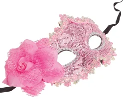 Roze oogmasker met bloem
