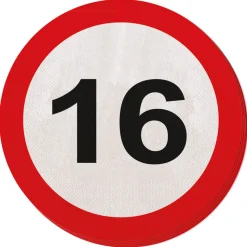 Servetten verkeersbord Leeftijd 20st