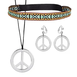 Set hippie peace zilver