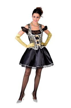 Sexy Markiezin Dameskostuum - zwart/goud