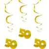 Spiraal Hangdecoratie 50 goud 3st