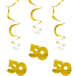 Spiraal Hangdecoratie 50 goud 3st