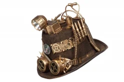 Steampunk hoed luxe met mijnlamp