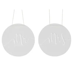Stoelbordjes Mr & Mrs acryl