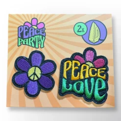 Strijkapplicaties Flower Power Peace