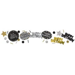 Tafel confetti Happy Birthday Sparkling Celebration goud/zilver