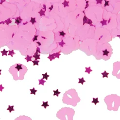 Tafel confetti voetjes blauw - roze