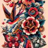 Tatoeage mouw Colorfull