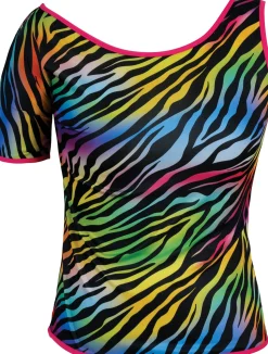 T-shirt neon zebra dames