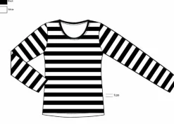 T-shirt streepjes zwart-wit maat 128/140