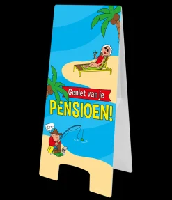 Warning Sign - Pensioen cartoon