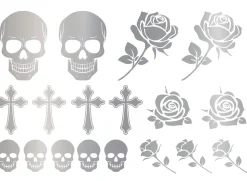 Zilveren plaktattoos Gothic